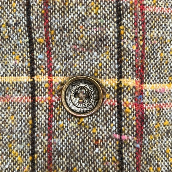 1970s Dagger Collar Brown Rust Red & Mustard Yellow Jacket / Blazer - Picture 7 of 10